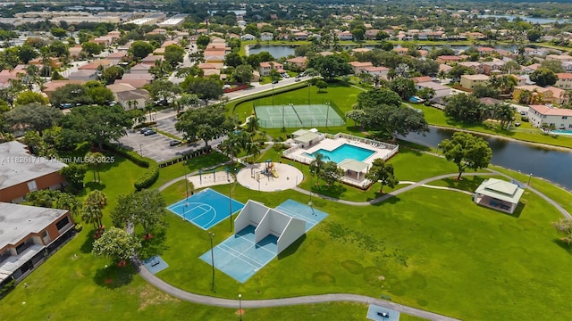 1784 SW 110th Ter, Davie, FL 33324 - aerial view of residential area with a large body of water and a pool area