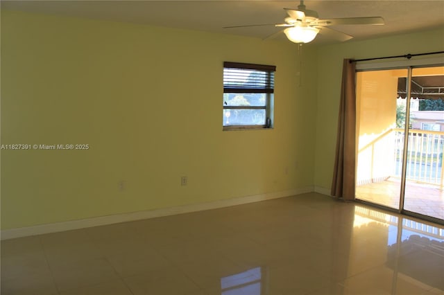 971 E 18th St, Hialeah, FL 33013 - empty room featuring a ceiling fan and light tile patterned floors