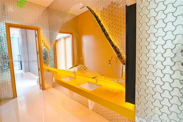 501 NE 31st St Unit 2005, Miami, FL 33137 - full bath featuring double vanity and tile patterned floors