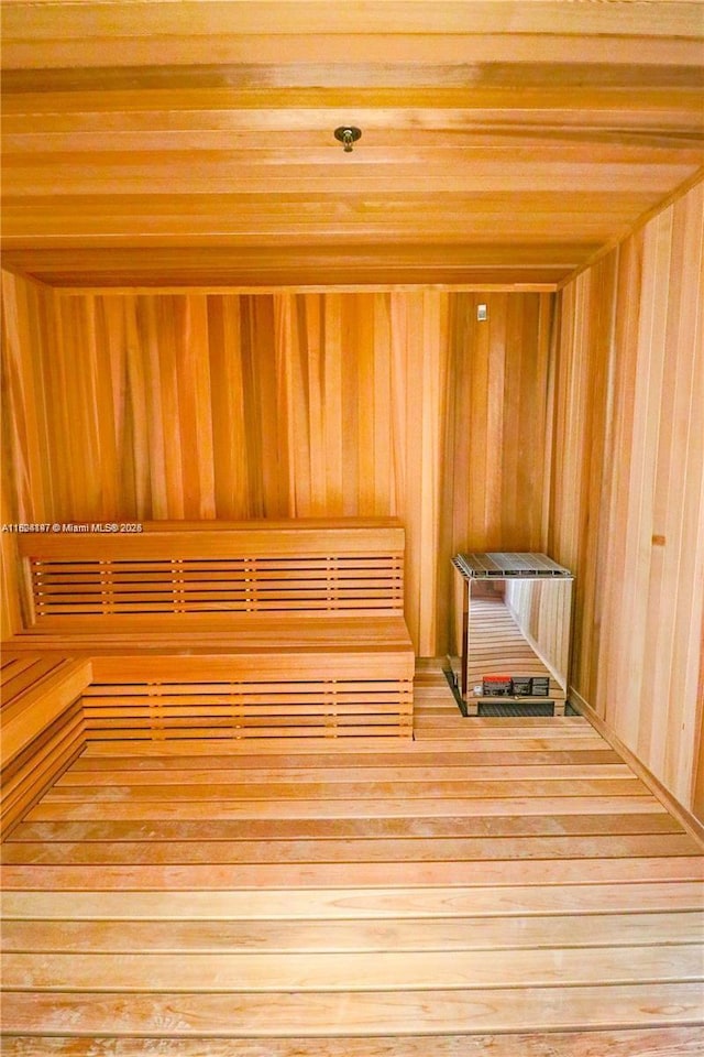 501 NE 31st St Unit 2005, Miami, FL 33137 - sauna / steam room with wood walls and hardwood / wood-style flooring