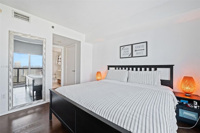 50 Biscayne Blvd Unit 3605, Miami, FL 33132 - bedroom with dark wood-style flooring and access to outside
