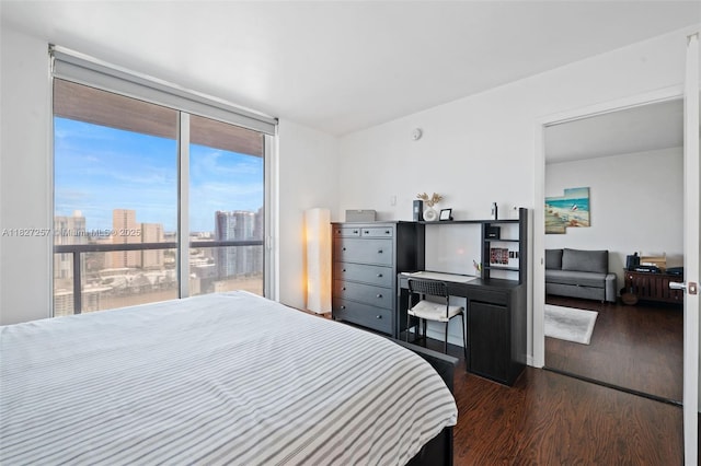50 Biscayne Blvd Unit 3605, Miami, FL 33132 - bedroom featuring wood finished floors and a view of city