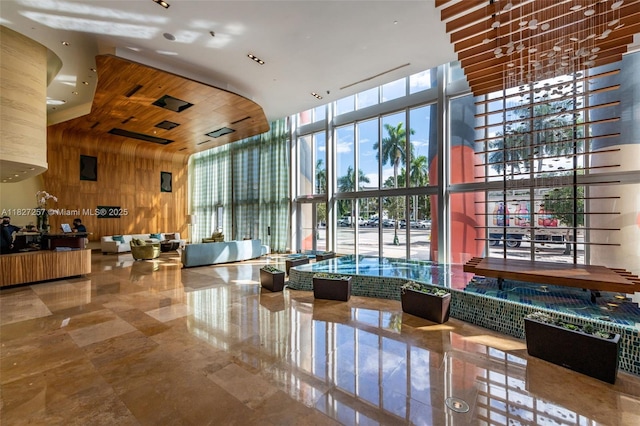 50 Biscayne Blvd Unit 3605, Miami, FL 33132 - building lobby with a towering ceiling and a wall of windows