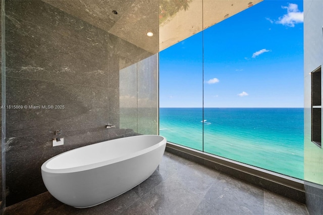 17901 Collins Ave Unit 1607, Sunny Isles Beach, FL 33160 - full bath featuring a soaking tub and tile walls