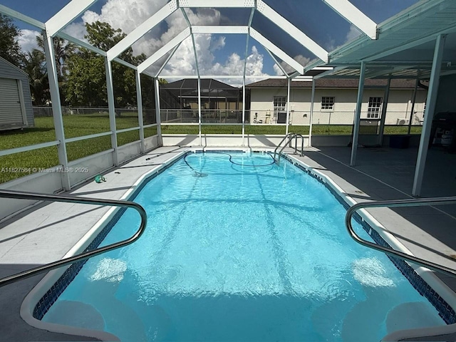 1046 Bayberry Loop, Clewiston, FL 33440 - outdoor pool featuring a patio area, a yard, and a lanai