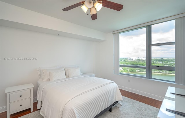 2641 N Flamingo Rd Unit 1603N, Sunrise, FL 33323 - bedroom with wood finished floors and ceiling fan