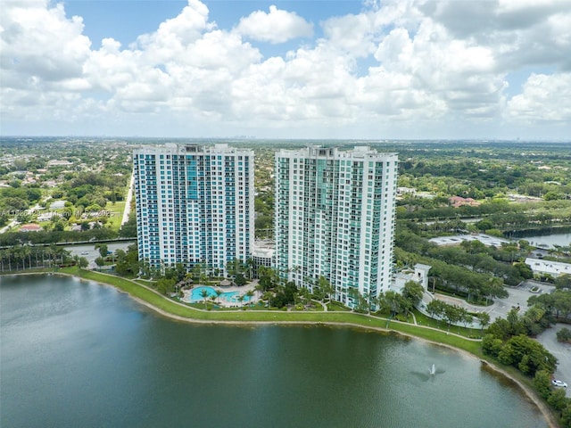 2641 N Flamingo Rd Unit 1603N, Sunrise, FL 33323 - drone / aerial view of a pool and a large body of water