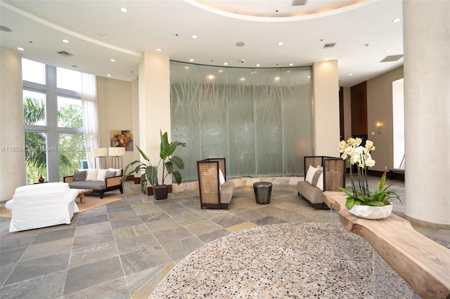 2641 N Flamingo Rd Unit 1603N, Sunrise, FL 33323 - lobby featuring a towering ceiling and recessed lighting