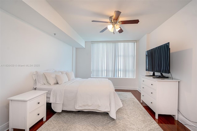 2641 N Flamingo Rd Unit 1603N, Sunrise, FL 33323 - bedroom with dark wood-style flooring and ceiling fan