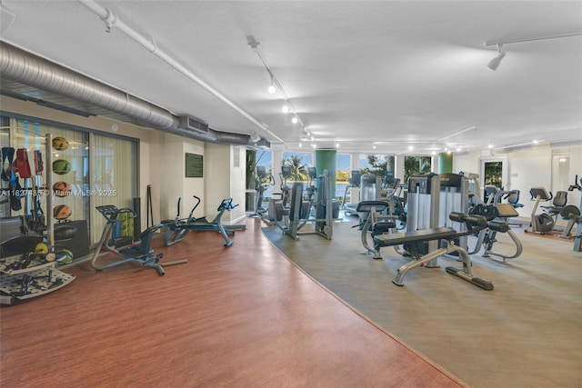 2681 N Flamingo Rd Unit 1903S, Sunrise, FL 33323 - workout area with expansive windows and track lighting