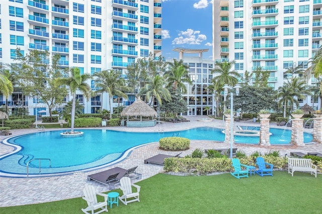 2681 N Flamingo Rd Unit 1903S, Sunrise, FL 33323 - community pool with a gazebo and a yard
