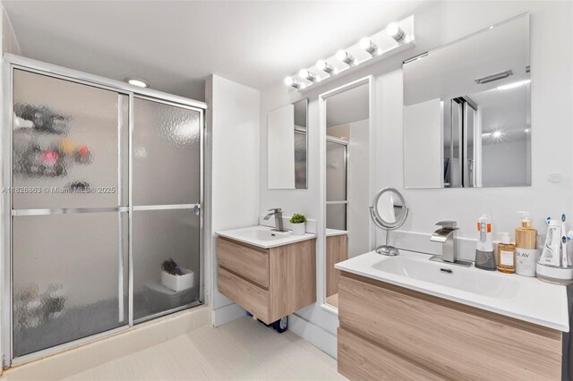 806 SW 119th Way, Davie, FL 33325 - full bathroom with a shower stall and two vanities