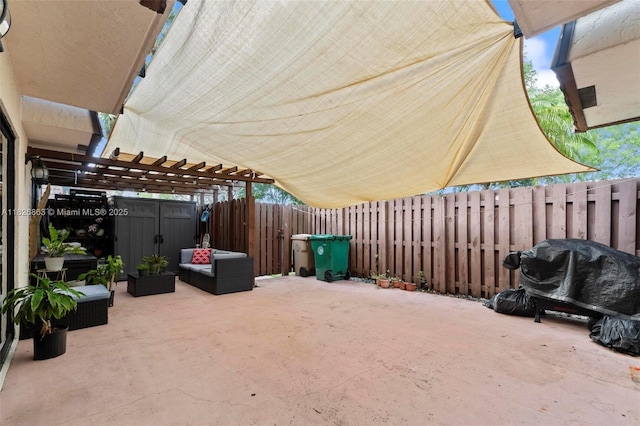 806 SW 119th Way, Davie, FL 33325 - fenced backyard featuring a patio, a pergola, and a grill