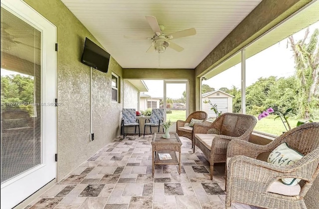 220 Kite Ave, Sebring, FL 33870 - sunroom / solarium with a ceiling fan and an outdoor living space