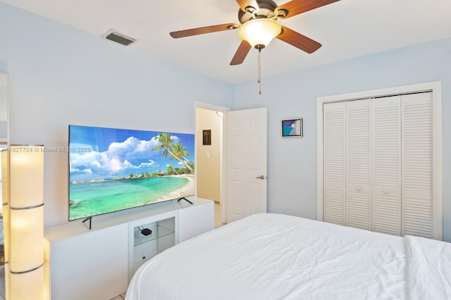 634 82nd St, Miami Beach, FL 33141 - bedroom featuring a closet and ceiling fan