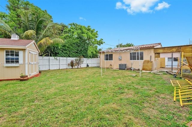 634 82nd St, Miami Beach, FL 33141 - fenced backyard with a storage shed