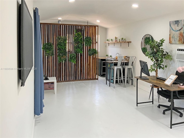 2714 Fillmore St, Hollywood, FL 33020 - office space with finished concrete floors, recessed lighting, and vaulted ceiling