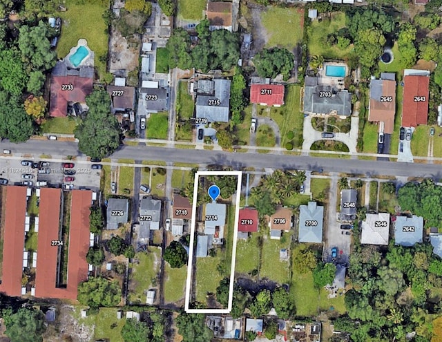 2714 Fillmore St, Hollywood, FL 33020 - aerial view of property's location with nearby suburban area