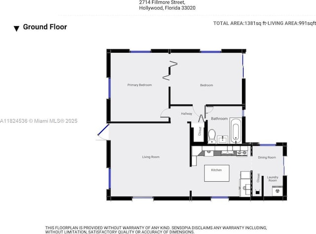 2714 Fillmore St, Hollywood, FL 33020 - view of home floor plan