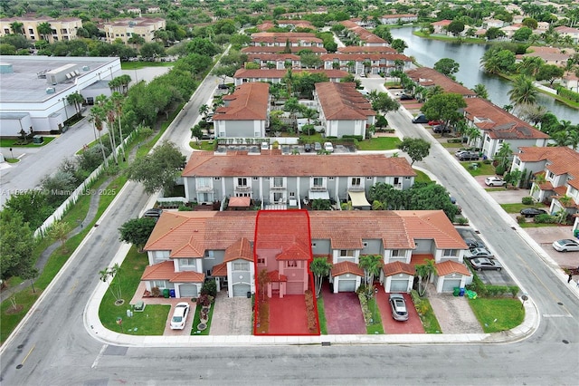 2872 SW 127th Way Unit 1, Miramar, FL 33027 - aerial perspective of suburban area with a nearby body of water and property parcel outlined