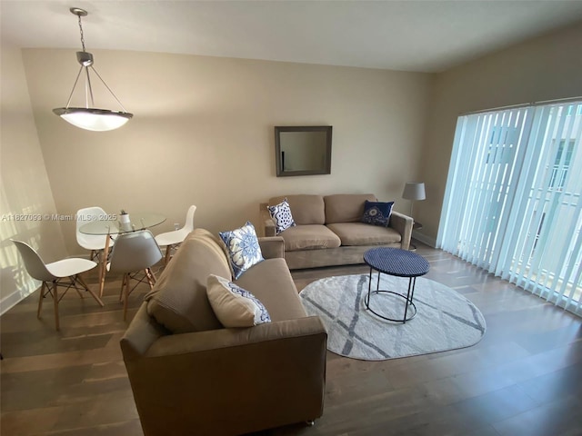 50 Menores Ave Unit 711, Coral Gables, FL 33134 - living room featuring wood finished floors and baseboards