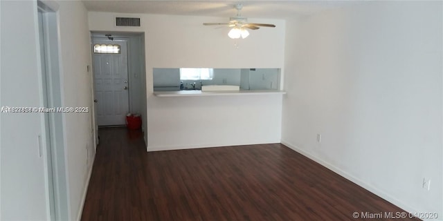 1235 Mariposa Ave Unit 8, Coral Gables, FL 33146 - unfurnished living room with wood finished floors and ceiling fan