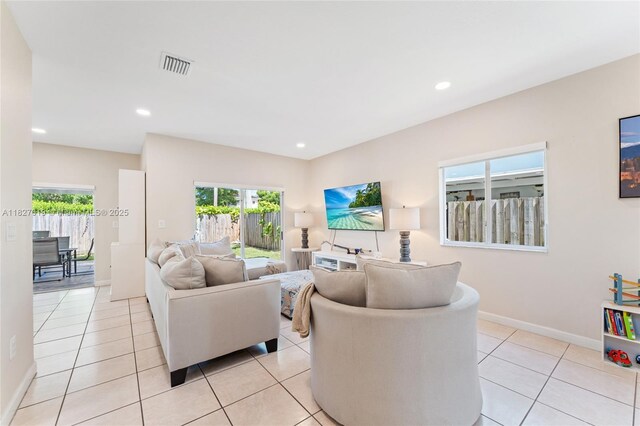 371 NE 32nd Ter, Homestead, FL 33033 - living area with light tile patterned floors and recessed lighting