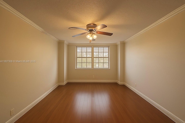 251 174th St Unit 115, Sunny Isles Beach, FL 33160 - unfurnished room featuring ceiling fan, dark wood finished floors, a textured ceiling, and crown molding