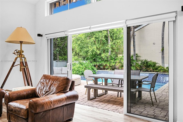 1151 W Lake St, Hollywood, FL 33019 - sitting room with wood finished floors and a high ceiling