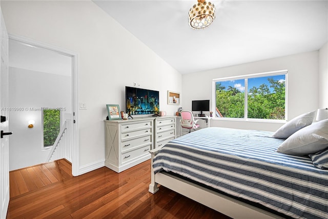 1151 W Lake St, Hollywood, FL 33019 - bedroom featuring lofted ceiling and dark wood-type flooring