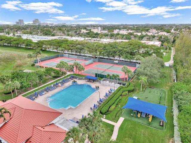 1151 W Lake St, Hollywood, FL 33019 - aerial view of a pool