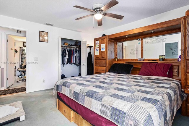 817 Helm Ave NW, Palm Bay, FL 32907 - carpeted bedroom with a closet and ceiling fan