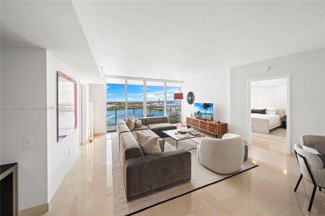 450 Alton Rd Unit 2705, Miami Beach, FL 33139 - living room featuring expansive windows