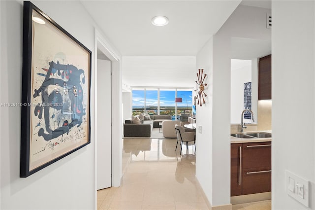 450 Alton Rd Unit 2705, Miami Beach, FL 33139 - hall with light tile patterned flooring and recessed lighting