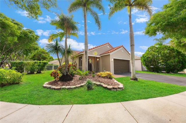 4361 Mahogany Ridge Dr, Weston, FL 33331 - view of front of home featuring stucco siding, driveway, a garage, and a tile roof