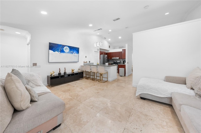 4361 Mahogany Ridge Dr, Weston, FL 33331 - living room with recessed lighting and lofted ceiling