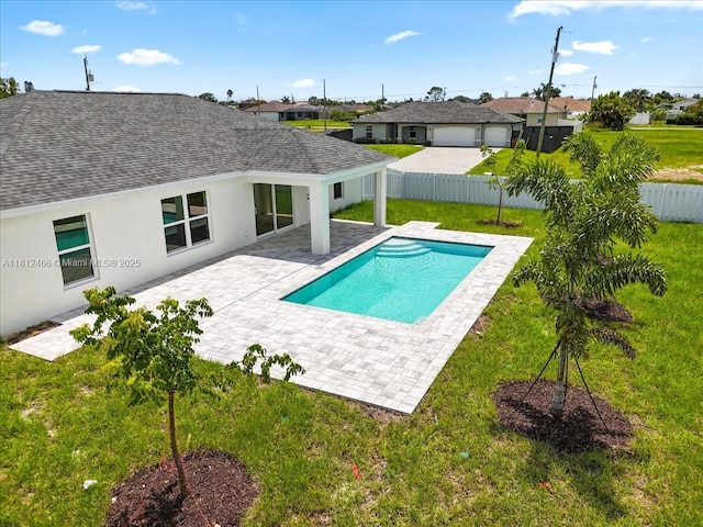 1119 NW 19th St, Cape Coral, FL 33993 - view of pool with a fenced backyard, a patio area, and a residential view