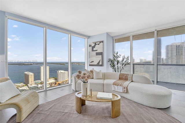 495 Brickell Ave Unit 3901, Miami, FL 33131 - sunroom / solarium with a water view and a view of city