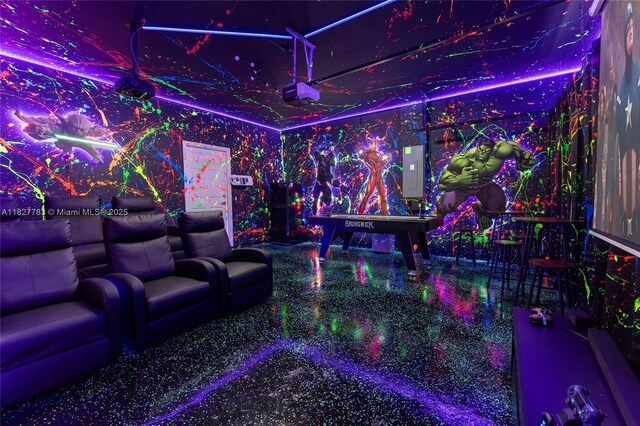 1892 Gobi Dr, Kissimmee, FL 3474 - cinema with electric panel, a garage, and billiards