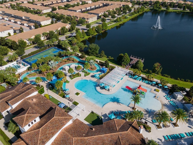 1892 Gobi Dr, Kissimmee, FL 3474 - bird's eye view of a pool area and a nearby body of water
