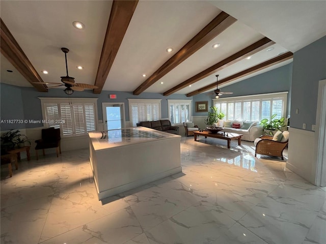 17425 NW 67th Pl Unit F-13, Hialeah, FL 33015 - building lobby with recessed lighting and a wainscoted wall