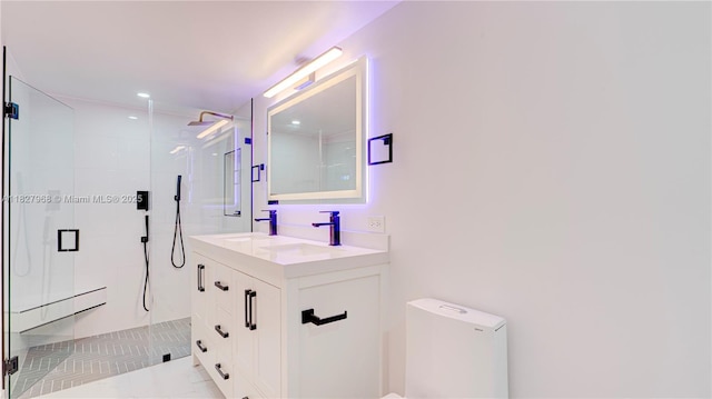 933 NE 24th Ave Unit 169, Hallandale Beach, FL 33009 - full bathroom featuring a shower stall, vanity, and recessed lighting