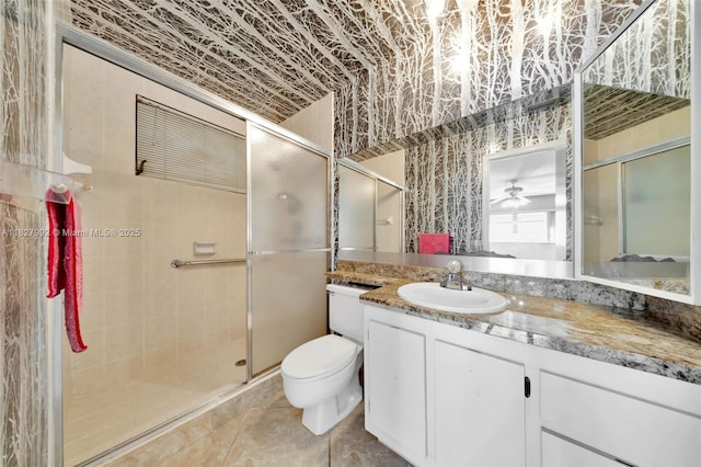 1115 NE 1st Ct Unit A, Hallandale Beach, FL 33009 - full bath with vanity, a stall shower, and tile patterned floors