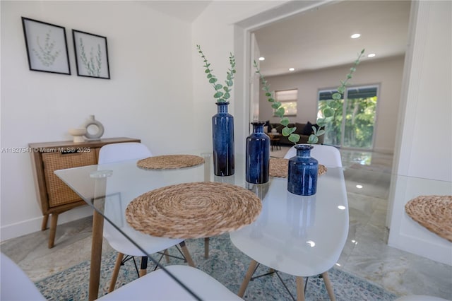 2125 SW 26th St, Miami, FL 33133 - dining space with recessed lighting and marble finish flooring