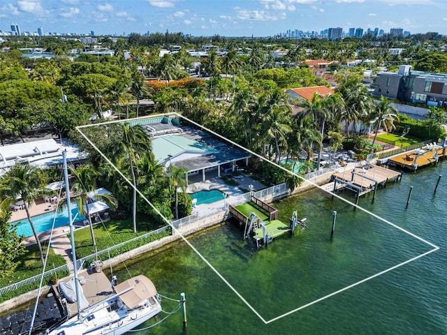 1375 N Biscayne Point Rd, Miami Beach, FL 33141 - aerial view of city skyline and a large body of water