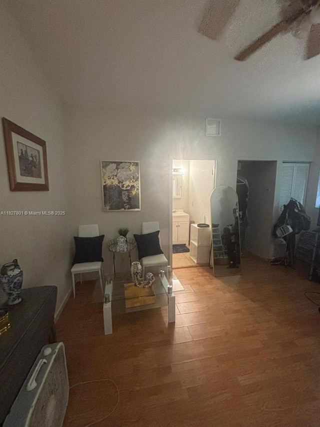 330 N Deerfield Ave, Deerfield Beach, FL 33441 - living room featuring light wood-style floors and ceiling fan