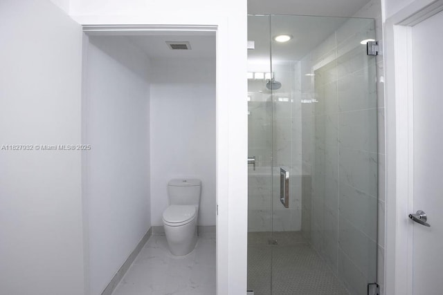 16385 Biscayne Blvd Unit 403, North Miami Beach, FL 33160 - full bath featuring a shower stall, recessed lighting, and marble finish floors