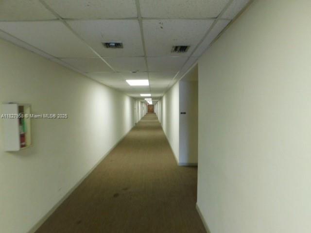 5900 SW 127th Ave Unit 3304, Miami, FL 33183 - hall featuring a paneled ceiling and carpet floors