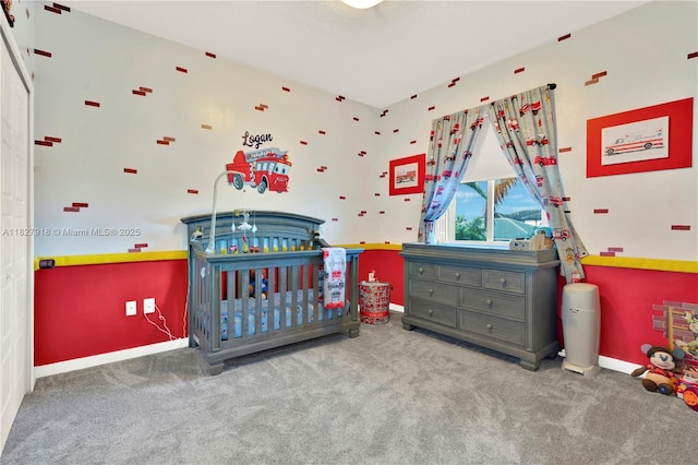 17709 SW 150th Ct, Miami, FL 33187 - carpeted bedroom featuring baseboards and a nursery area