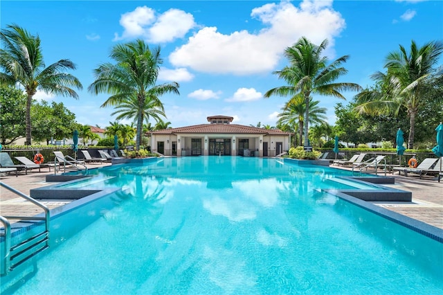 17709 SW 150th Ct, Miami, FL 33187 - community pool featuring a patio